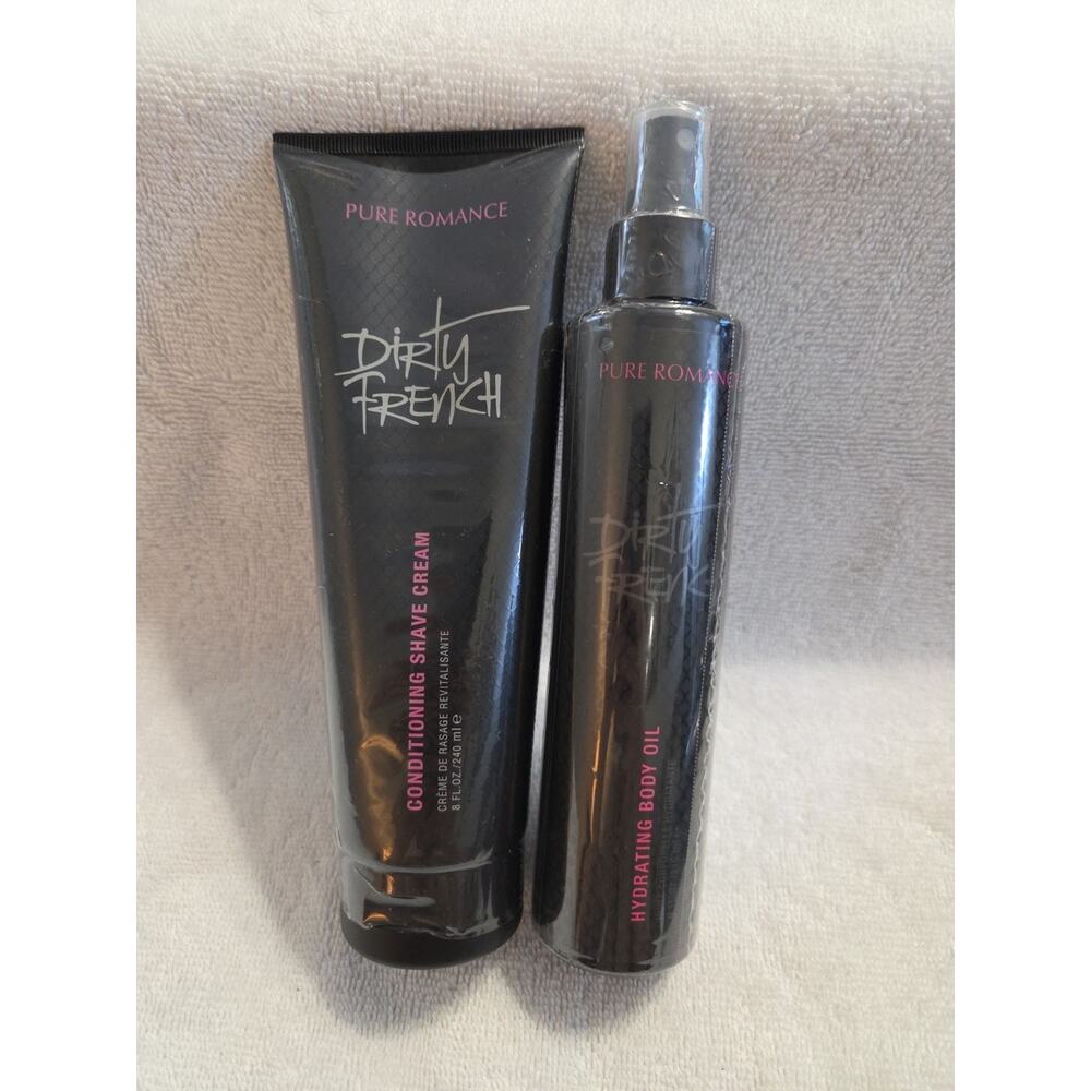 Pure Romance 2pc Hydrating Body Oil - Shave Cream- Dirty French NEW, SEALED